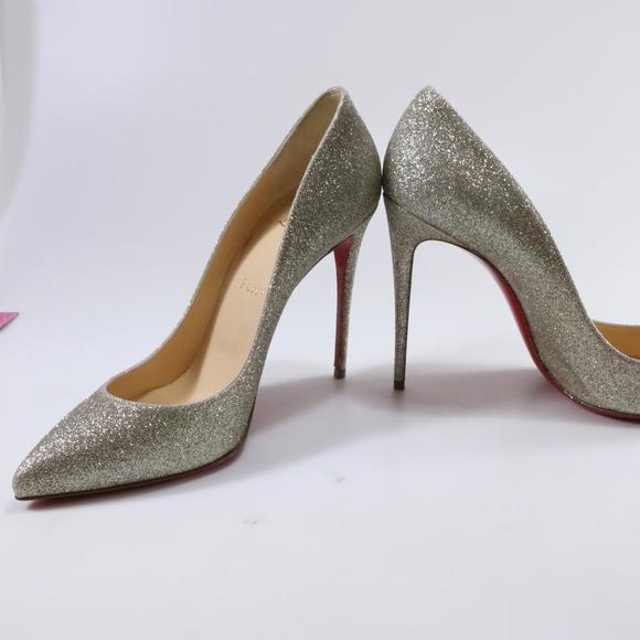 Pigalle Follies 100mm Ivory Champagne Gold Glitter Evening Pumps d121 - Picture 4 of 12